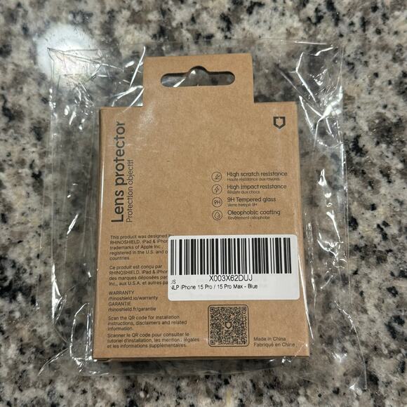 RhinoShield Camera Lens Protector Compatible w iPhone 15/15 Pro Max Blue NEW - Picture 2 of 2